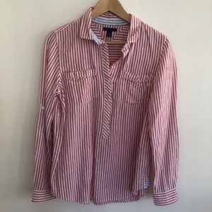 Tommy Hilfger red and white striped blouse